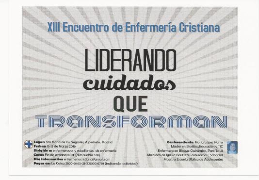 Cartel encuentro enfermeria cristiana 2016